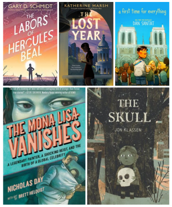Cover images of HERCULES BEAL, LOST YEAR, FIRST TIME FOR EVERYTHING, MONA LISA VANISHES, THE SKULL